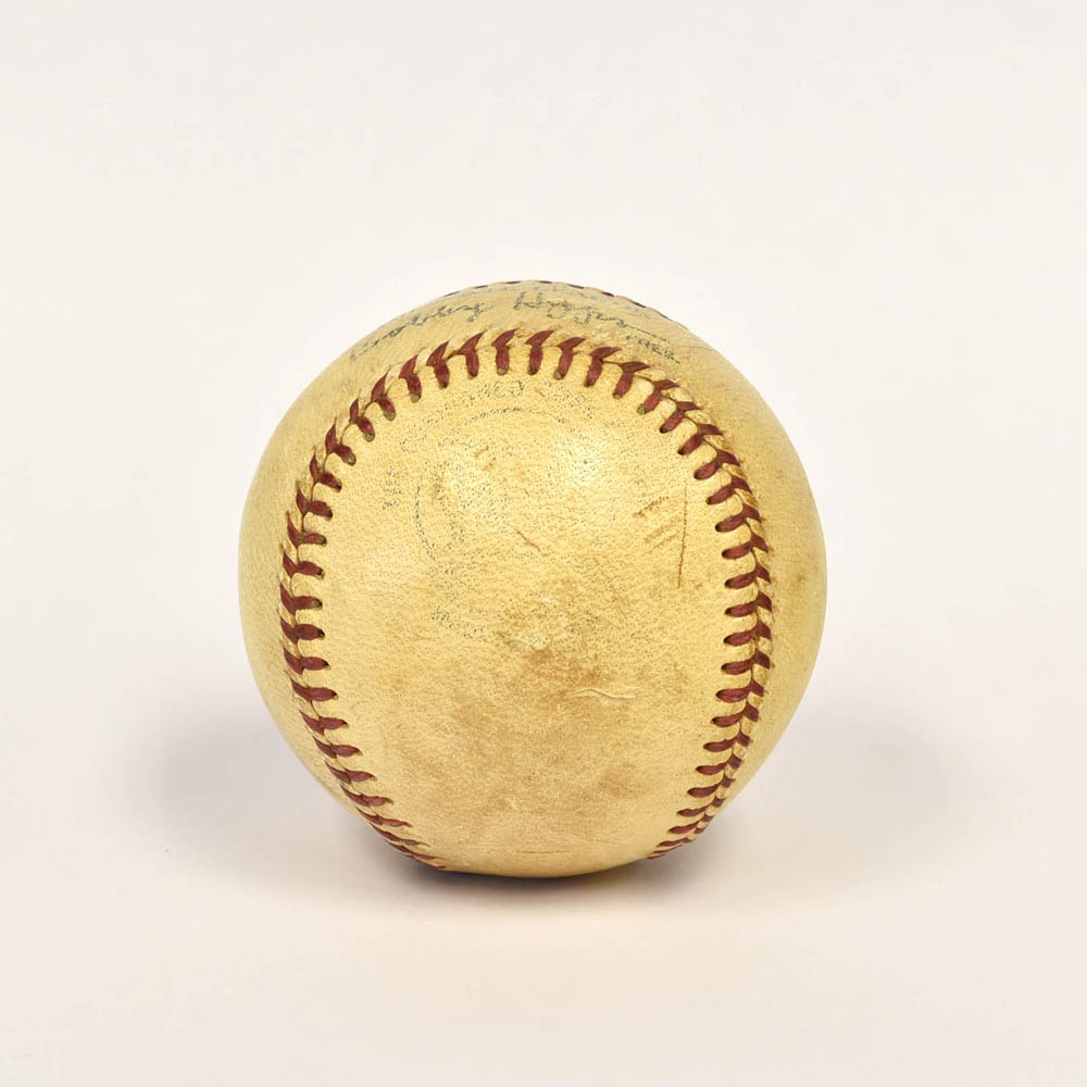 baseball shown from the back