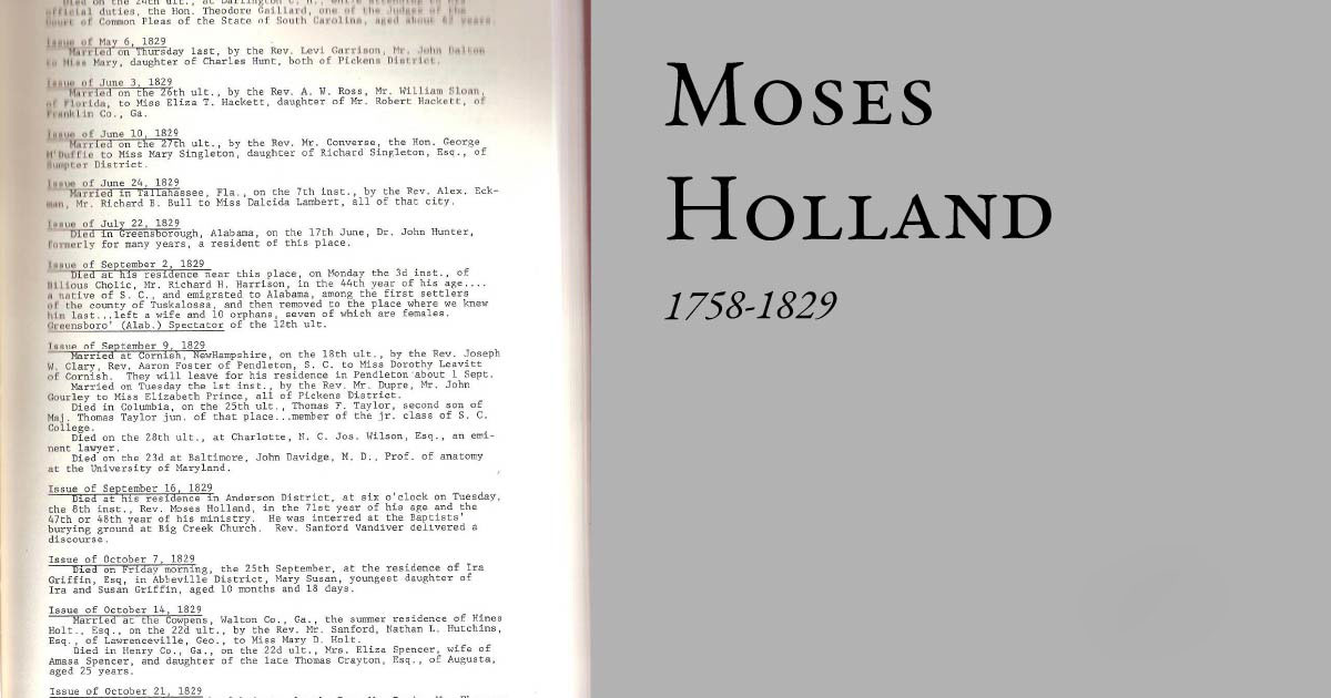 Moses Holland  1758-1829