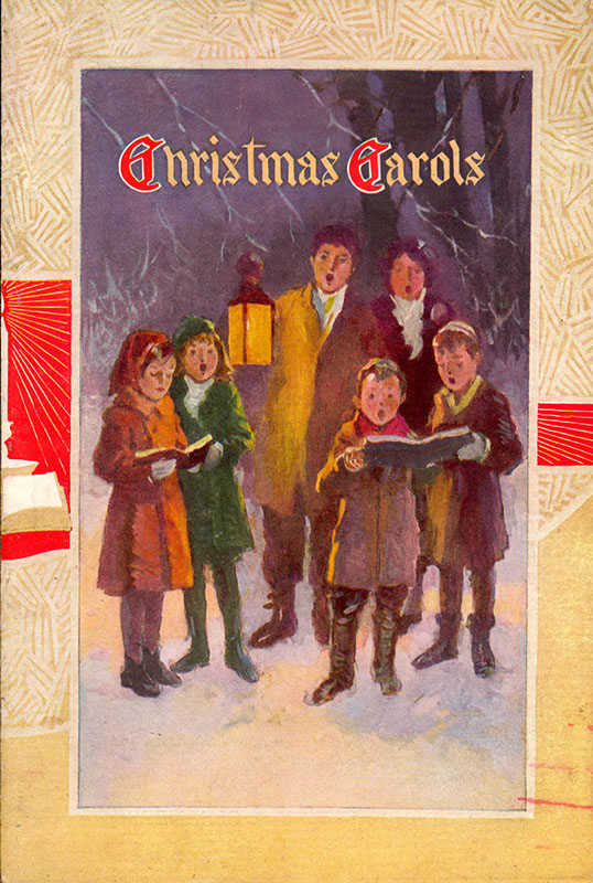 book cover with singers in the snow
