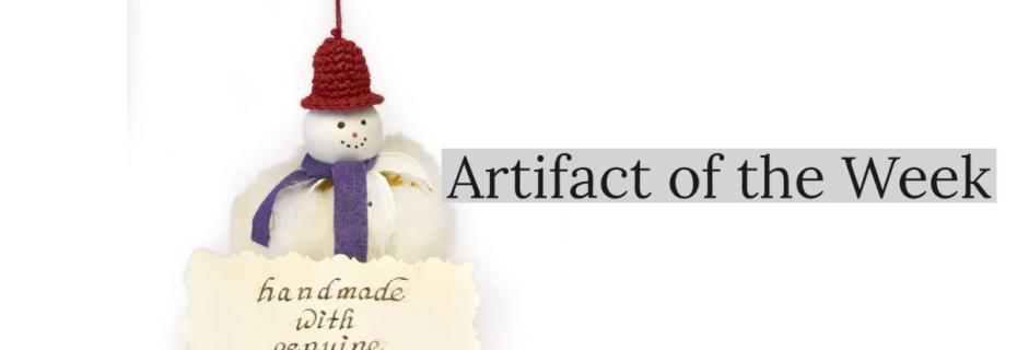 snowman christmas ornament made from cotton boll