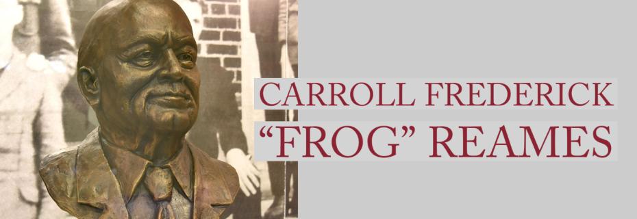 bronze bust of Carroll Frederick "Frog" Reames